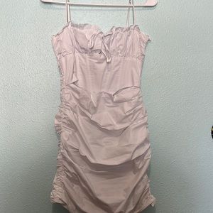 Princess polly ruched white mini dress!